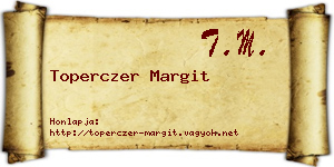 Toperczer Margit névjegykártya